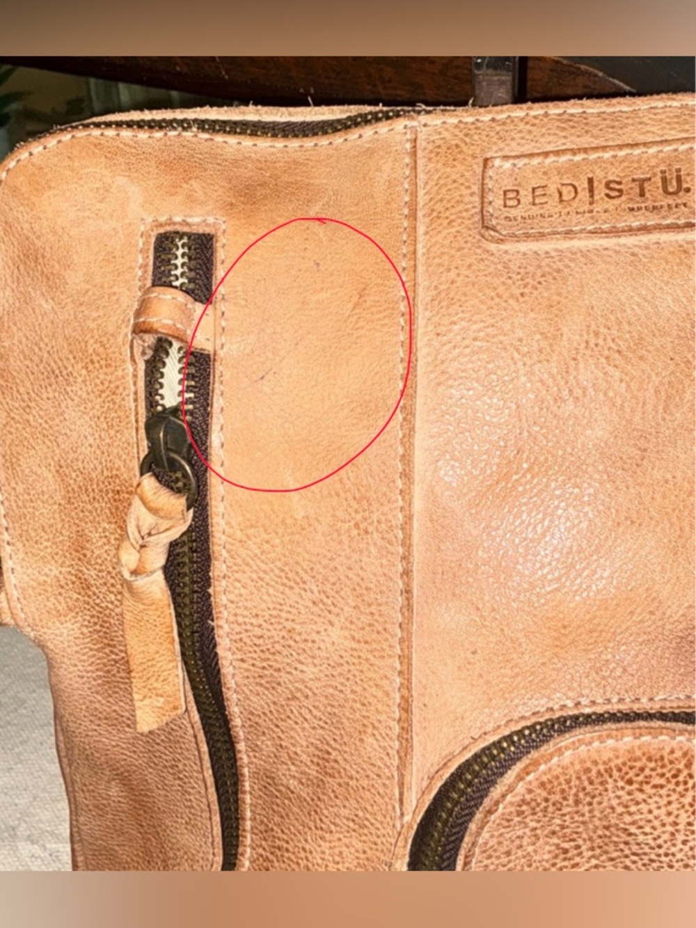 Bed Stu Aiken Leather Crossbody Convertible Bag Tan OATS DD Retail $280 - Picture 13 of 15